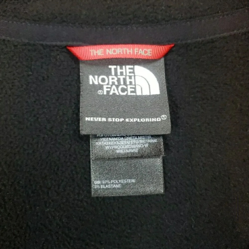 North Face Full Zip Jacket Coat Never Stop Exploring Black Pockets Mens Medium